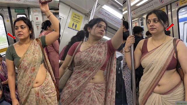 Drawing Stranger Aunty Impress In Metro – Indian Porn Video